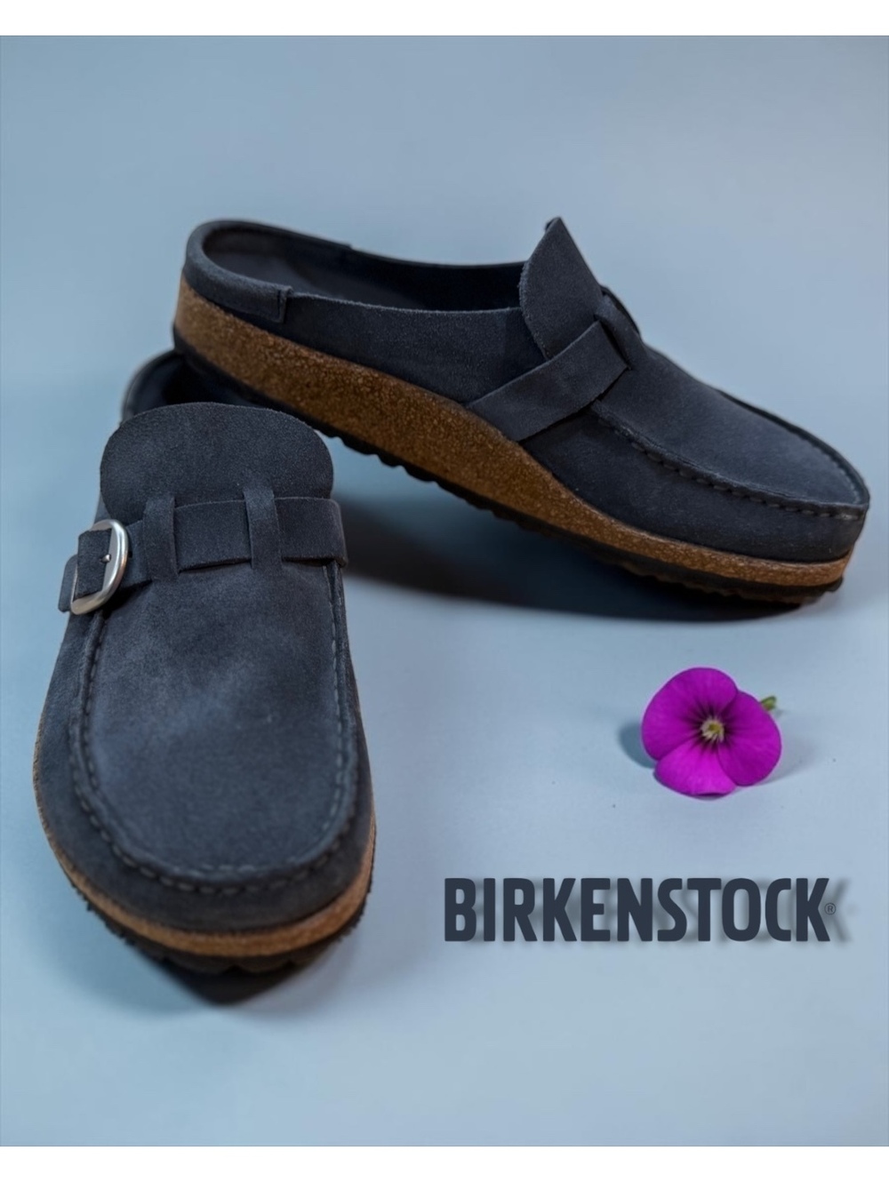 Birkenstock Buckley Suede Leather Clogs Night Blue Slate - Size 40 / US 9-9.5